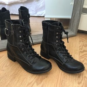 Black combat style boots